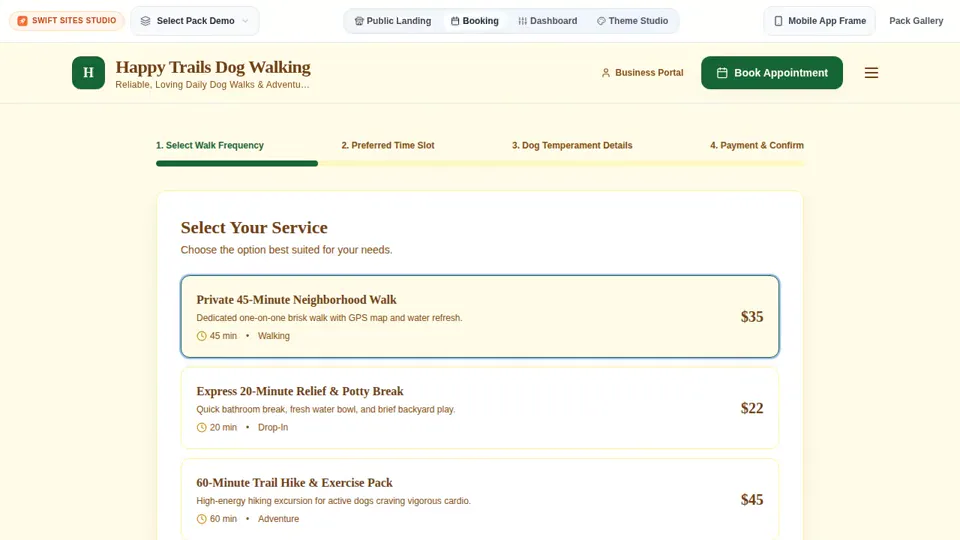 Pet Care & Spas storefront preview