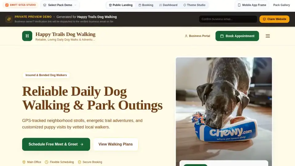 Pet Care & Spas storefront preview